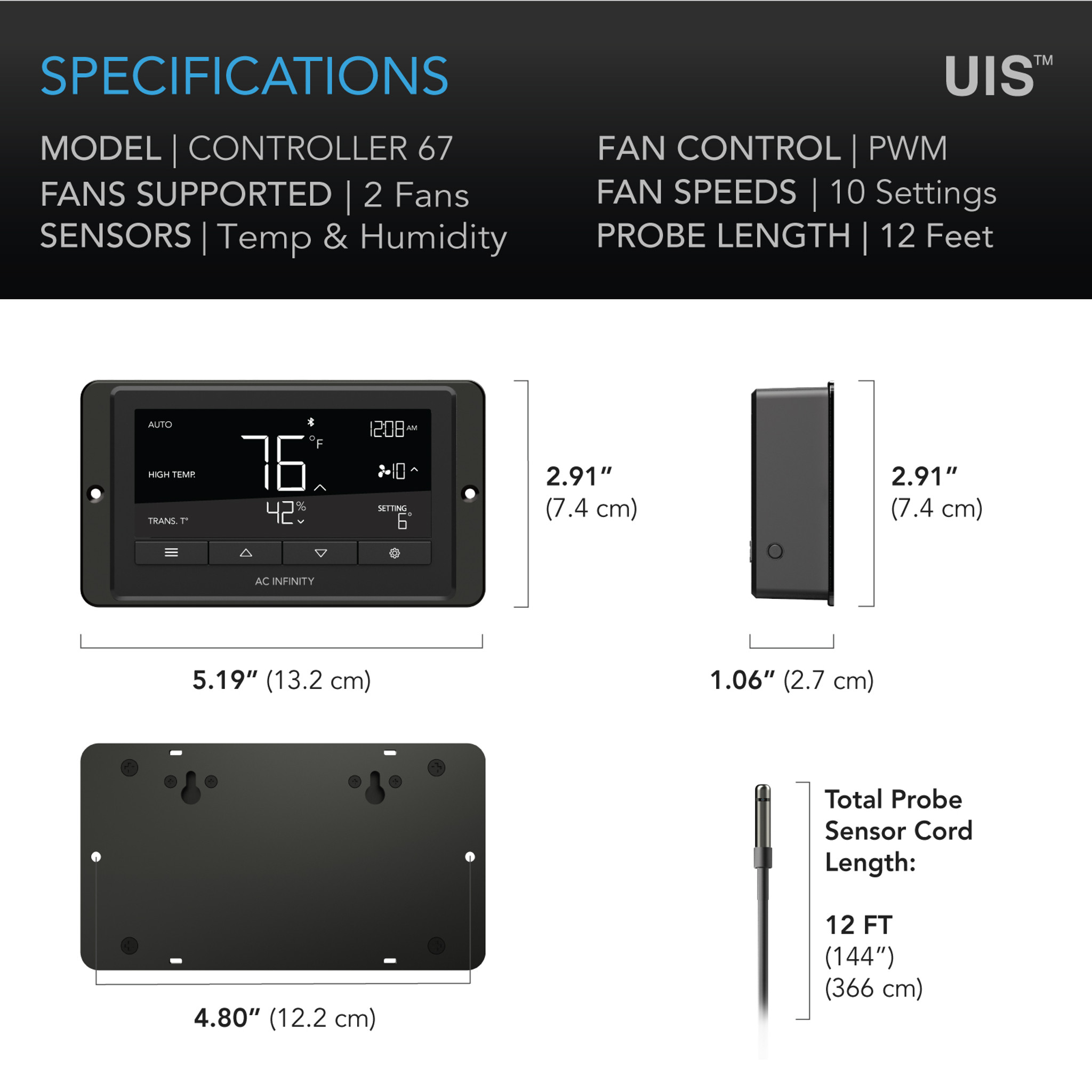 CONTROLLER 67, Temperature and Humidity Fan Controller, with Scheduling, Cycles, Dynamic Speed, Data App - Image 6